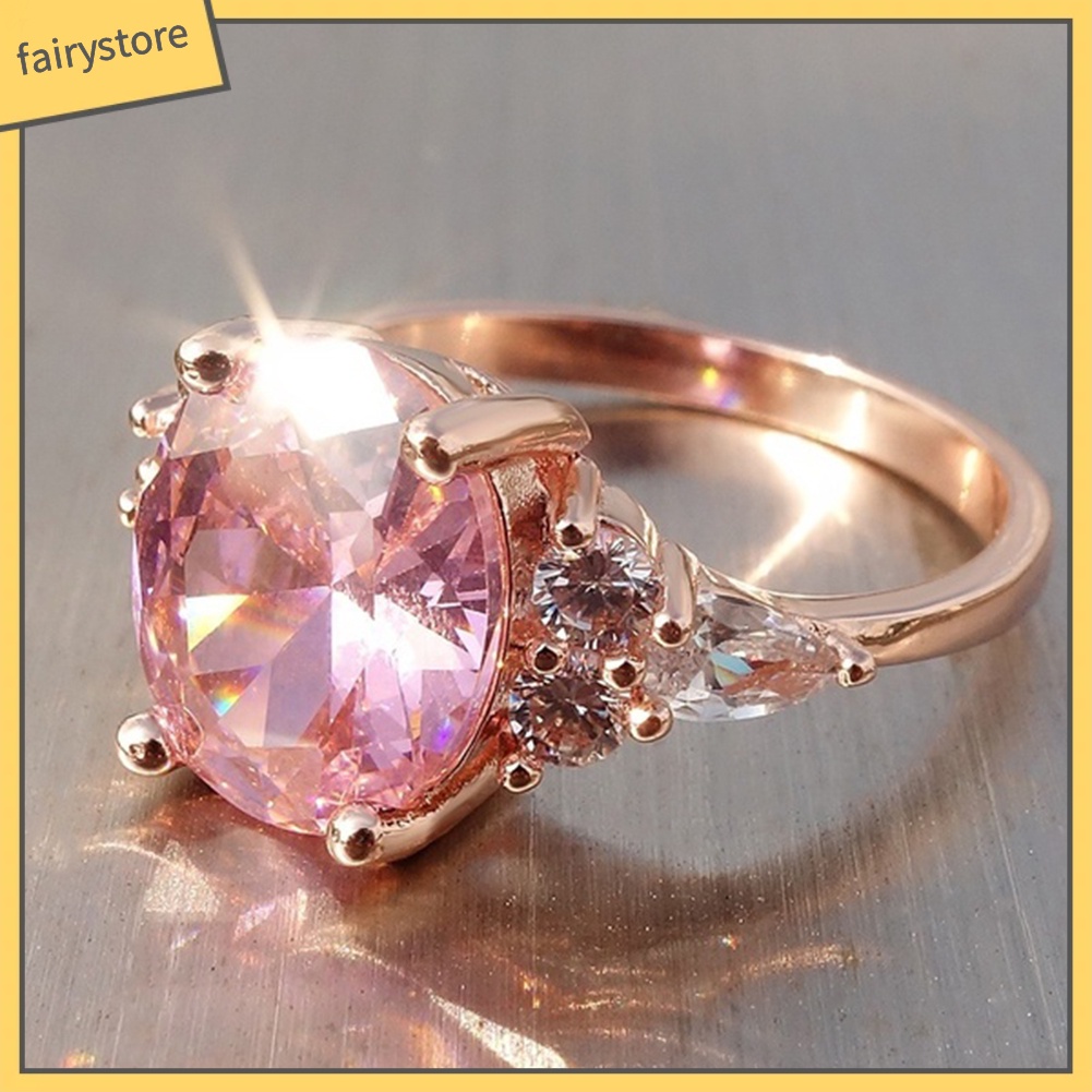 Nhẫn Đính Đá Tròn Thời Trang Cho Nữ