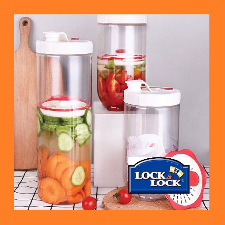 Hộp muối dưa cà Lock &amp; Lock 2.1 lít 1.3 lít [ INL413 INL412 ] - hủ nhựa 2100ml 1300ml làm dưa cà muối chua