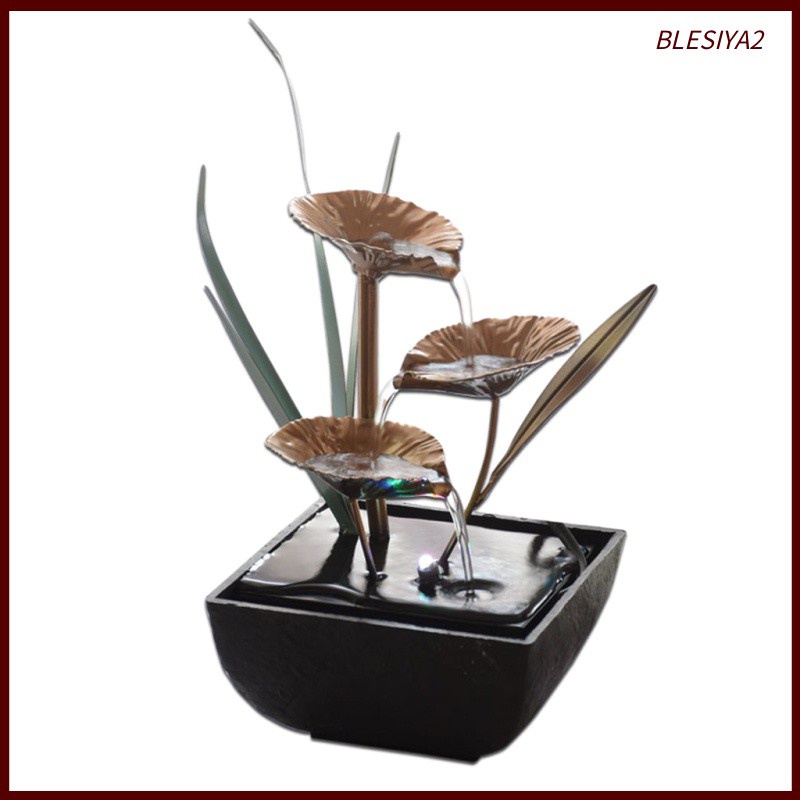 Indoor Fountain Water Feature Lights Feng Shui Meditation Home Decor