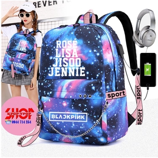 Balo Blackpink cao cấp kèm cổng sạc USB hàng chất lượng