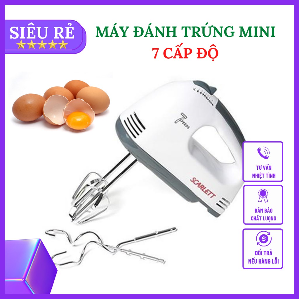 Máy Đánh Trứng Cầm Tay Mini 7 Cấp Độ Công Suất Cực Mạnh Lên Đến 180W