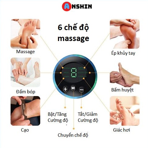 Thảm massage bàn chân xung điện EMS 8 chế độ giúp lưu thông khí huyết, giảm đau mỏi - Máy mát xa bàn chân - BH 12 Tháng
