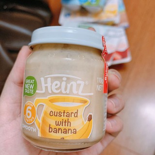 Heinz - Hoa quả nghiền/ Váng Custard đóng lọ thuỷ tinh 110g Úc (có tem NK chính hãng)