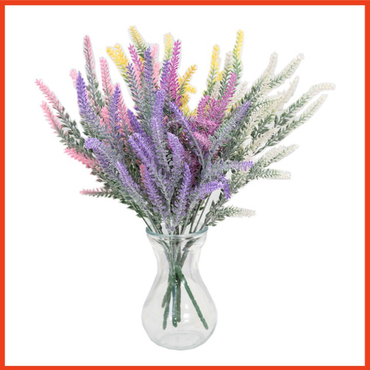 Cành hoa oải hương lavender giả 5 nhánh [NHIỀU MÀU] - Hoa giả lavender nhân tạo cắm trang trí phòng siêu xinh cao 38cm