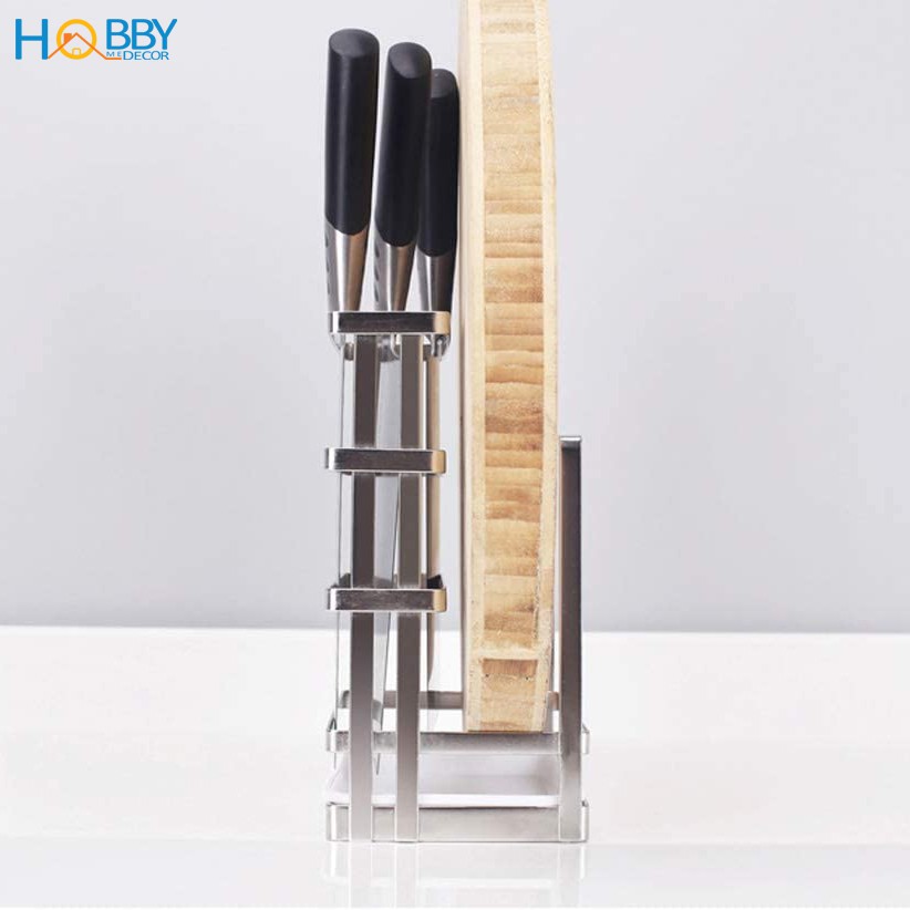 Kệ để dao thớt 2 ngăn HOBBY Home Decor DD2N Inox 304 kèm khay hứng nước - không rỉ sét | BigBuy360 - bigbuy360.vn