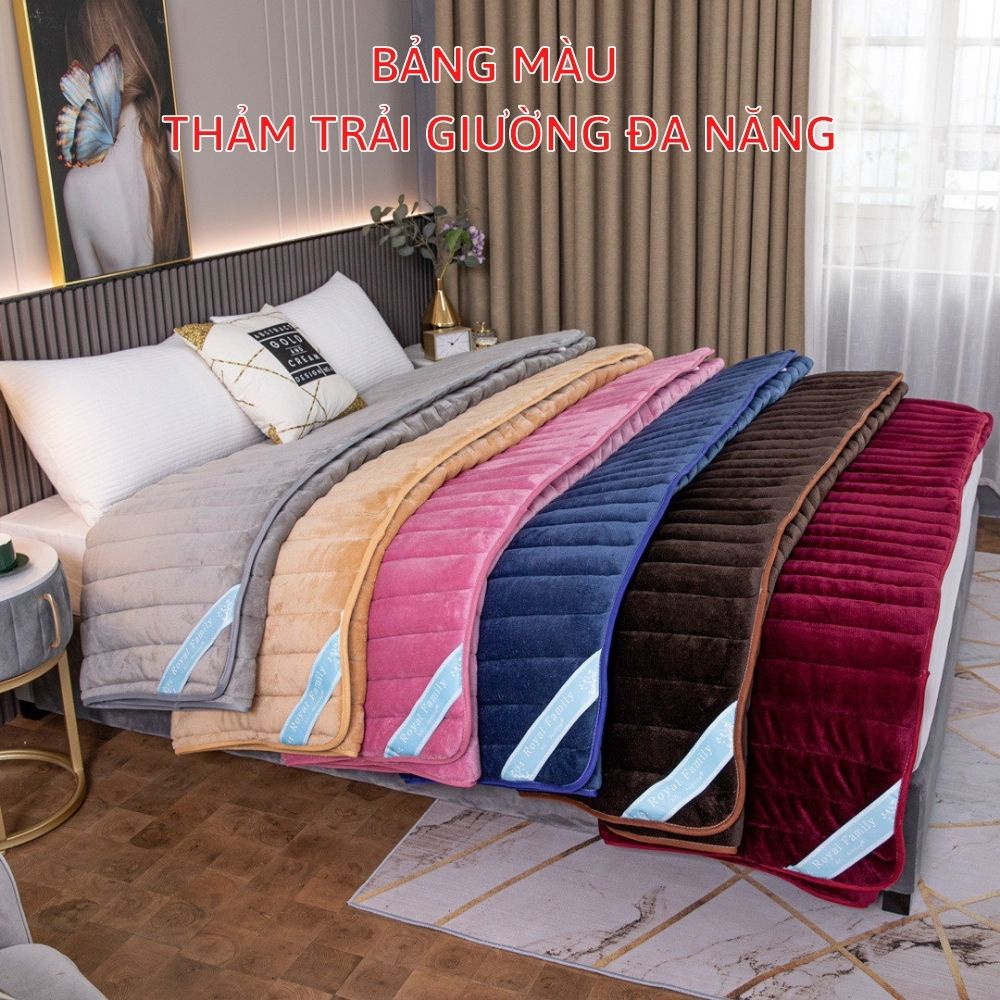 Thảm trải giường cao cấp đa năng 3 lớp chống trượt đủ size 1m6 1m8 2m2 - Otama Bedding