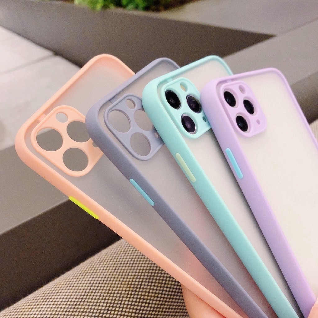 Ốp Điện Thoại Trong Mờ Chống Sốc Bảo Vệ Camera Cho iPhone 11 Pro XR XS Max X 8 7 6 Plus