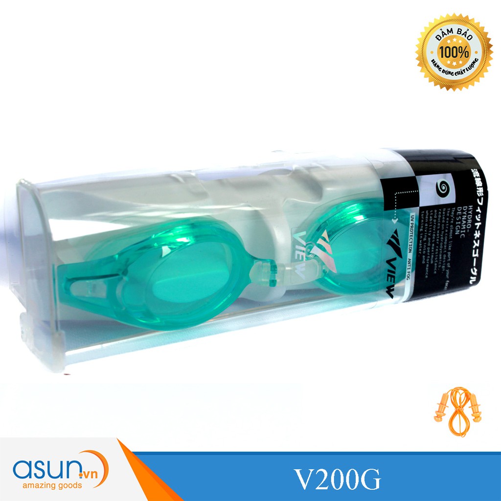 Kính bơi Chuyên Nghiệp Cao Cấp Chính Hãng Nhật Bản View Shinari V200 màu xanh lục V200GR