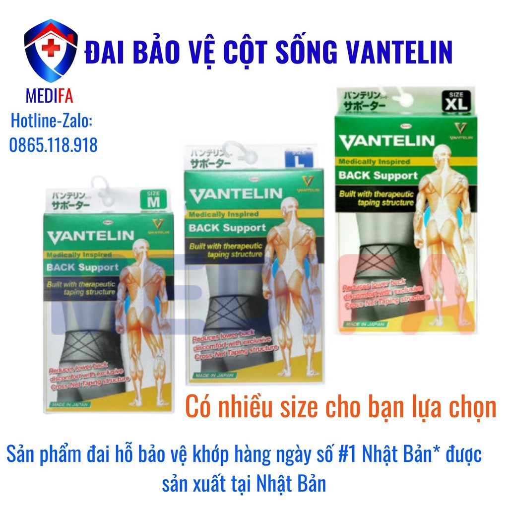 Đai Bảo Vệ Cột Sống Thắt Lưng Vantelin - Thiết Kế Của Nhà Vật Lý Trị Liệu - Đai Hỗ Trợ Khớp Số 1 Nhật Bản - Chính Hãng