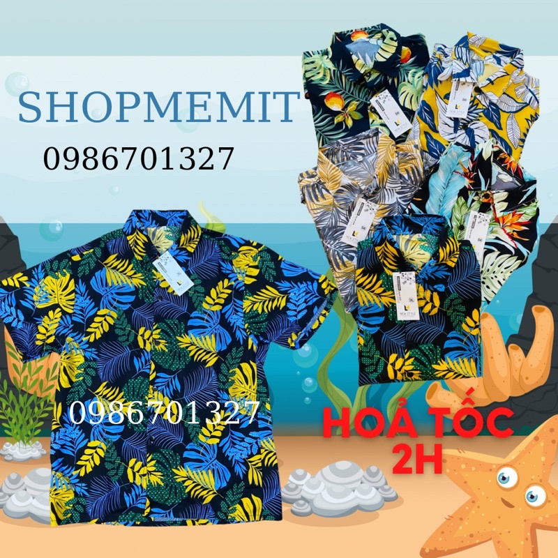 Áo sơ mi hoa lá hawaii, đồng phục nhóm đi biển, team building, chụp ảnh kỷ yếu chất đẹp 2022