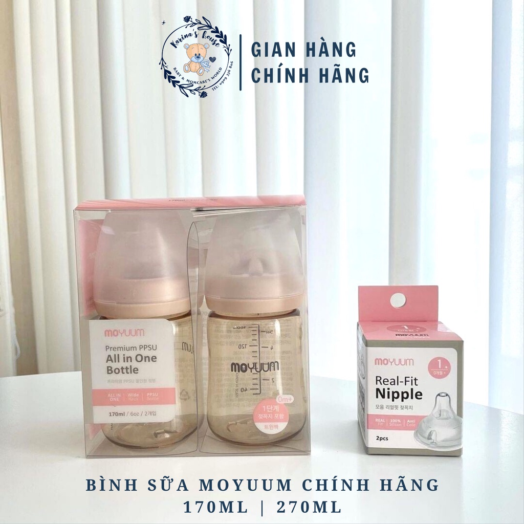 [Sẵn] Bình sữa bản gold 170ml/270ml Moyuum nội địa Hàn [chính hãng]