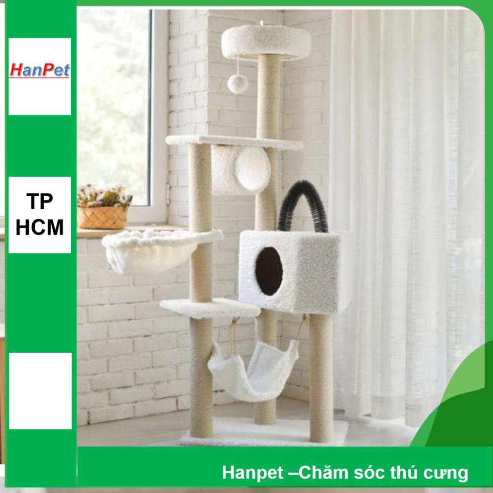 GoVap-  (Hàng hot) Trụ mèo nhiều tầng nhiều bộ phận dạng nhà cây cats tree kiêm cào móng nhà mèo cho mèo chơi đùa