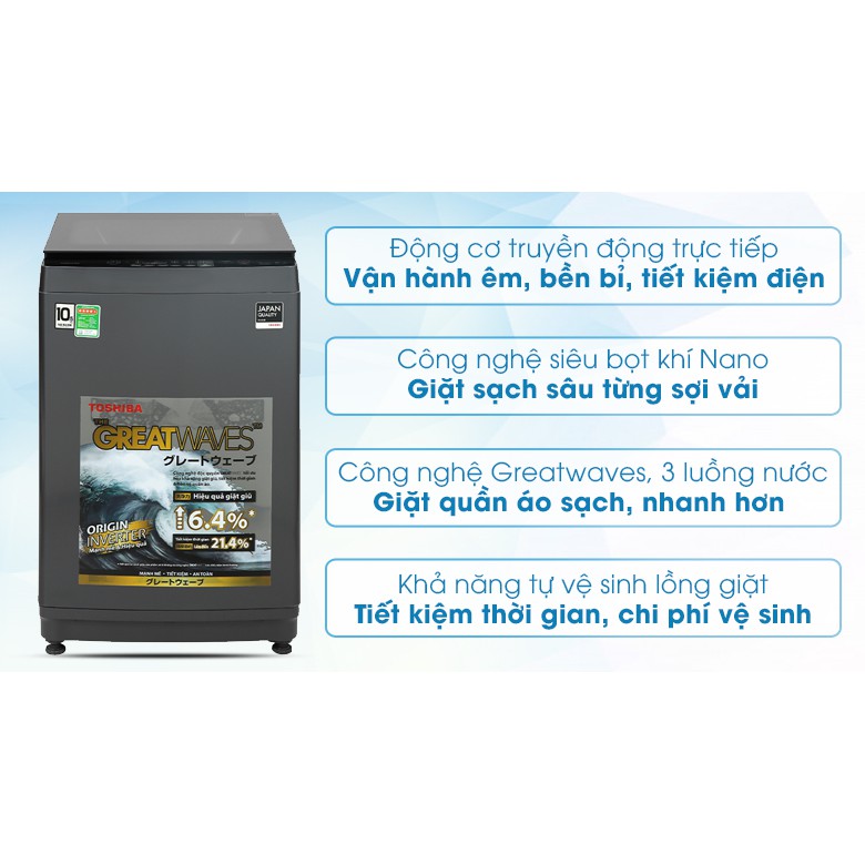 Máy giặt Toshiba Inverter 10,5 kg AW-DUK1150HV(MG) (Miễn phí giao tại HCM-ngoài tỉnh liên hệ shop)