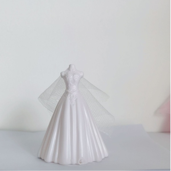 [Spot] Đầm Cưới Trắng Trang Trí Bánh Kem Cho Búp Bê