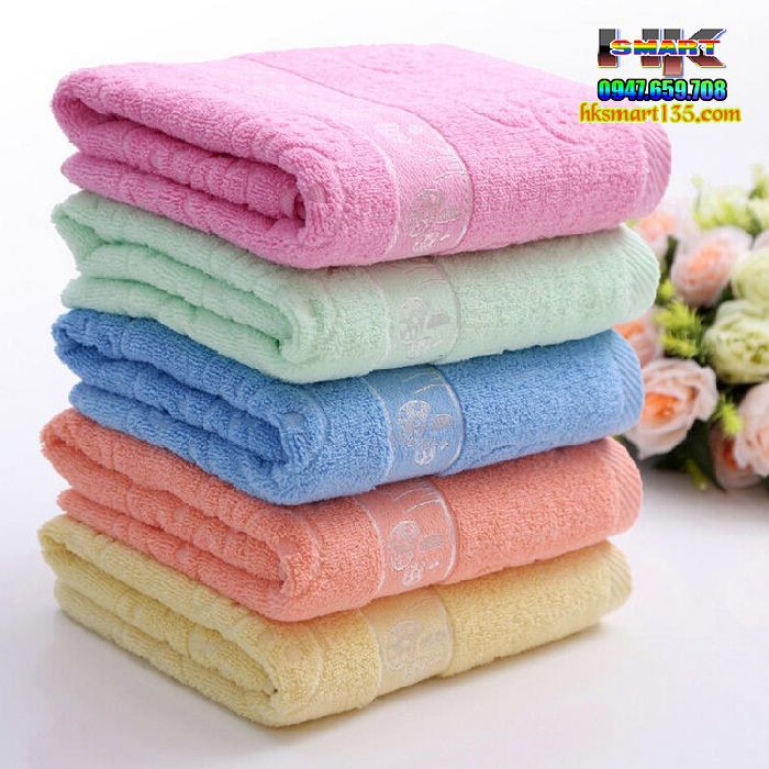 Khăn mặt cotton EMYA 28x48, 100% sợi bông tự nhiên, Bông mềm mịn, thấm nước tốt