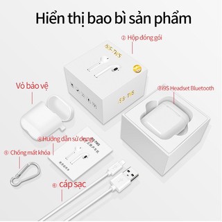 {[Hàng Mới Về]} Tai nghe Bluetooth I9S Đàm Thoại 2 Chiều Không Dây - Kháng Nước Thể Thao - Bass Siêu Trầm
