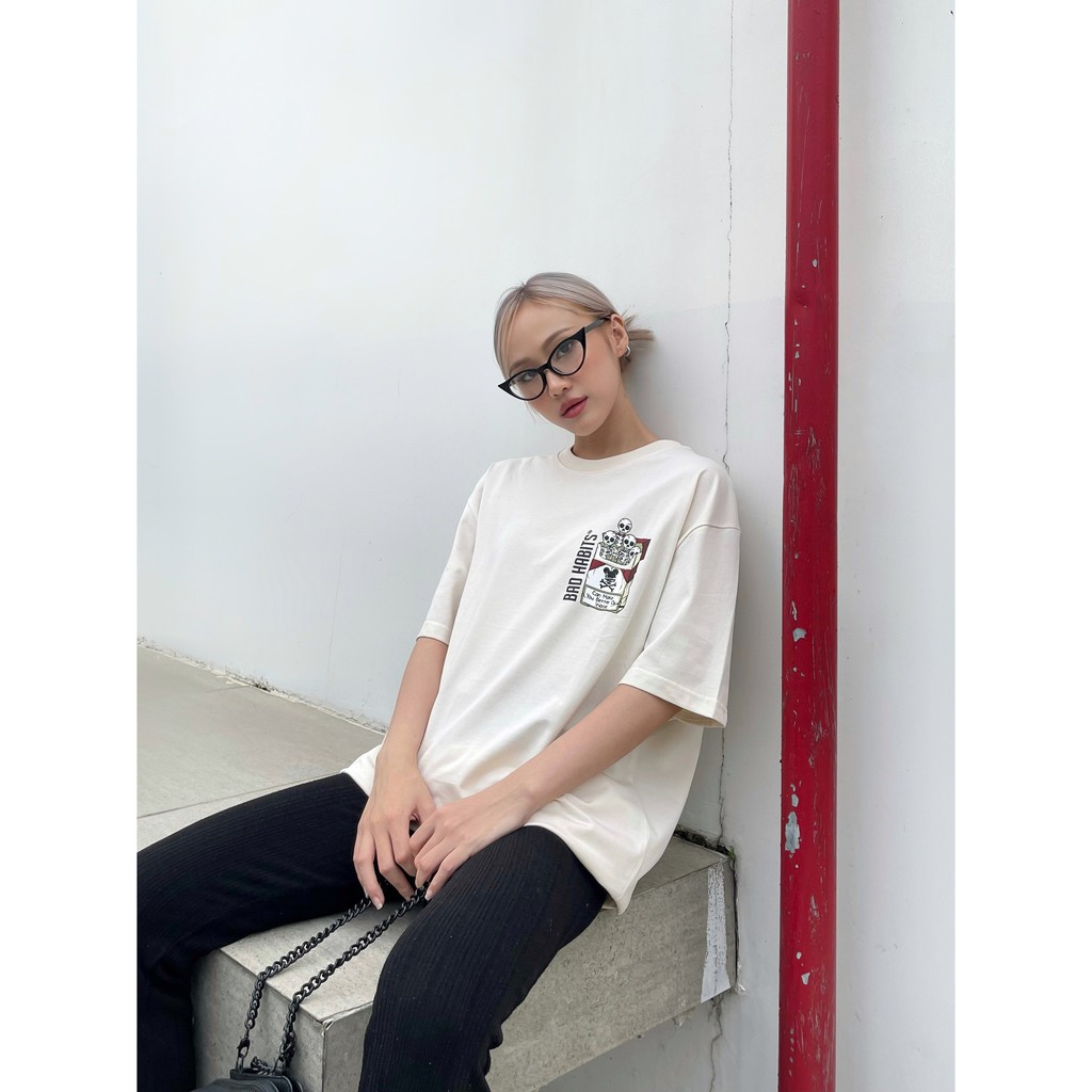 Áo Thun Unisex Bad Habits Tobacco Màu Cream 100% Cotton - Local Brand Chính Hãng | BigBuy360 - bigbuy360.vn