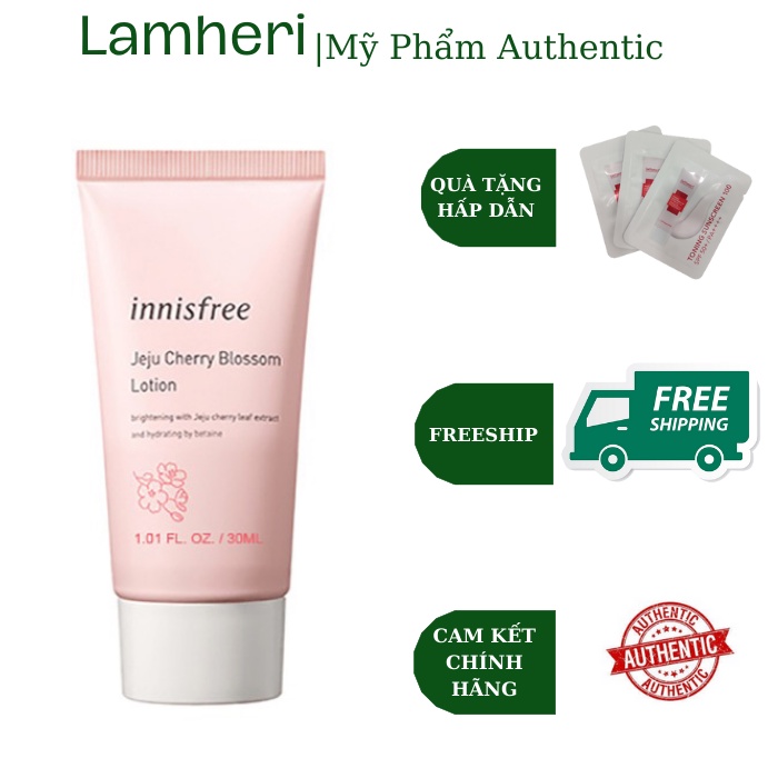 Sữa dưỡng ẩm sáng da từ hoa anh đào đảo Jeju innisfree Cherry Blossom Lotion 30ml