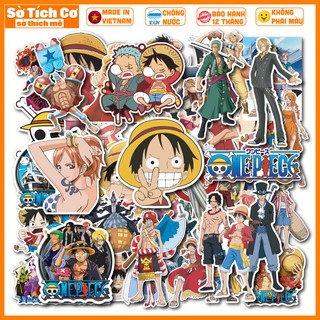 [Bộ 50 Sticker] One Piece dán điện thoại, laptop, mũ bảo hiểm, guitar, vali MSP: ST06