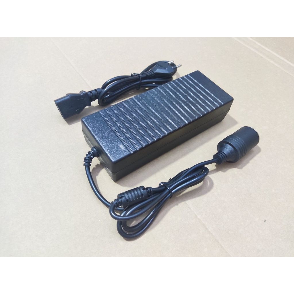 Bộ Chuyển Đổi Nguồn Điện 220V Sang 12V Đầu Cắm Ô Tô 12V/10A 120W cho Máy Bơm Lốp Xe Tủ Lạnh Mini Máy Hút Bụi Mini