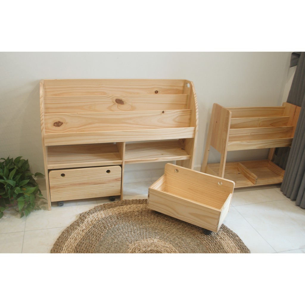 🌈🌈Kệ Giá Sách Mom Có Bánh Xe II (To) - Bebewwood. | BigBuy360 - bigbuy360.vn