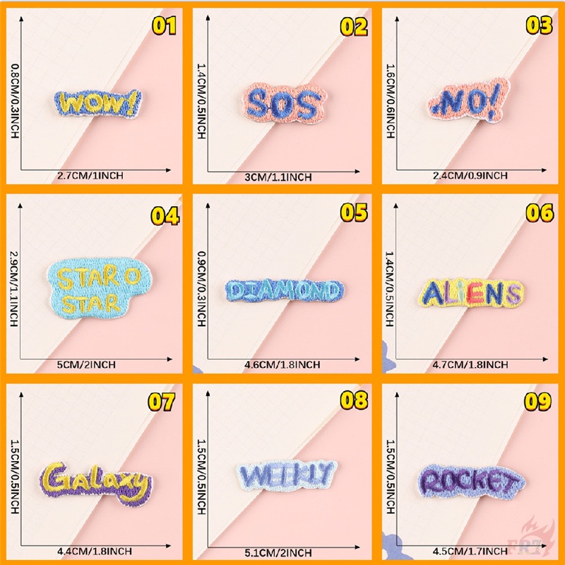 ✿ Sticker Chữ Cái Tiếng Anh Nhiều Màu Sắc Tự Dính ✿ 1 Huy Hiệu Thêu Hình Tên Lửa Cầu Vồng, Galaxy