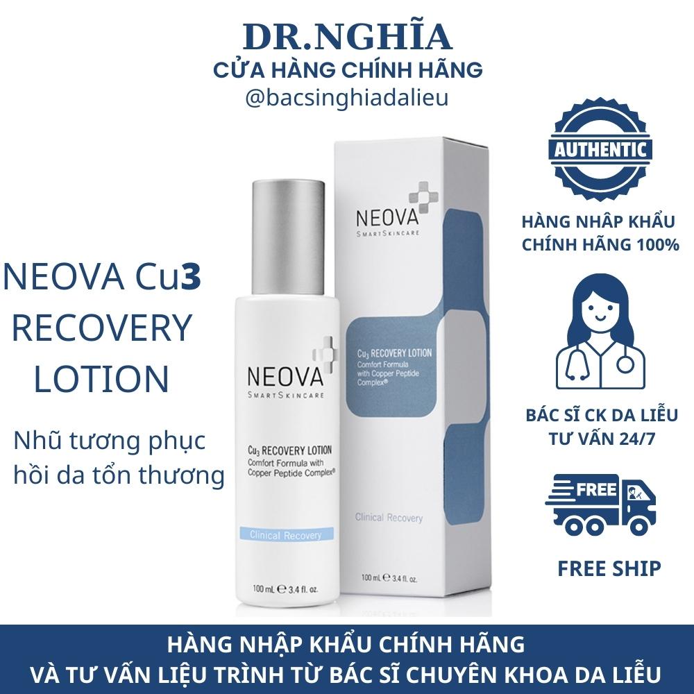 CHÍNH HÃNG | Sữa dưỡng Peptide Đồng phục hồi da - NEOVA Cu3 RECOVERY LOTION 100ml
