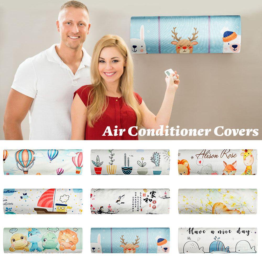 CONOPERY Tấm Vải Polyester In Họa Tiết Hoạt Hình Bọc Máy Điều Hòa Chống Bụi Treo Tường Trang Trí