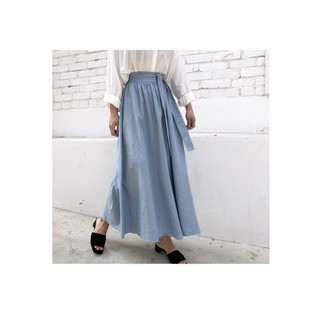 [ORDER] Chân váy dài form xòe linen cột eo V062