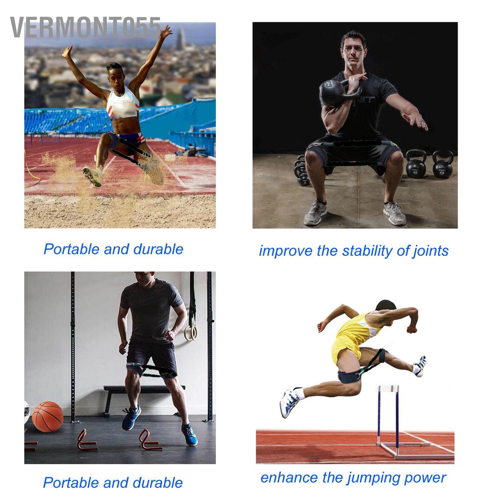 Vermont055 2 cái Dây đeo mắt cá chân thể dục Độ đàn hồi cao Bền bỉ Tăng sức mạnh cơ bắp Cải thiện khả năng nhảy dây cáp