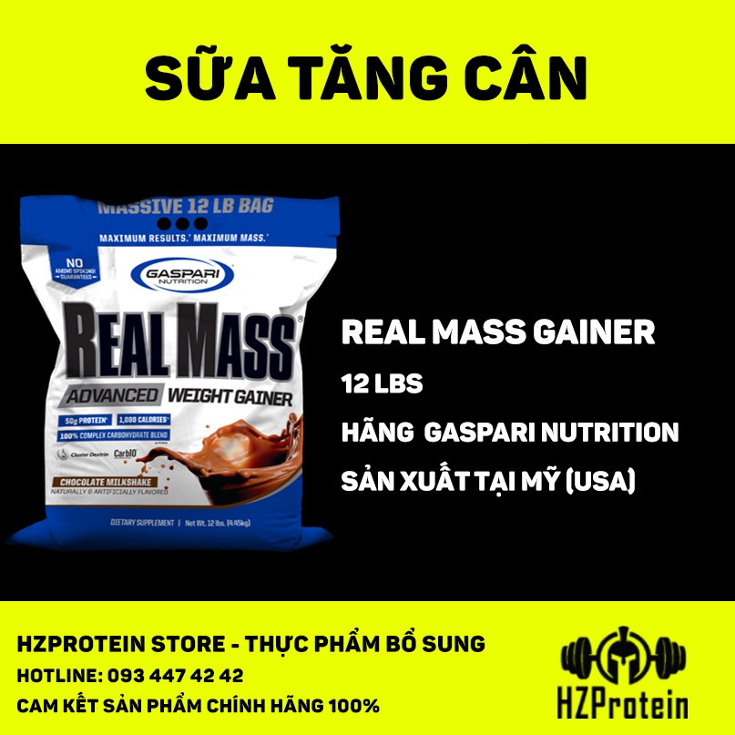 REAL MASS GAINER - SỮA TĂNG CƠ CHẤT LƯỢNG (12 LBS)