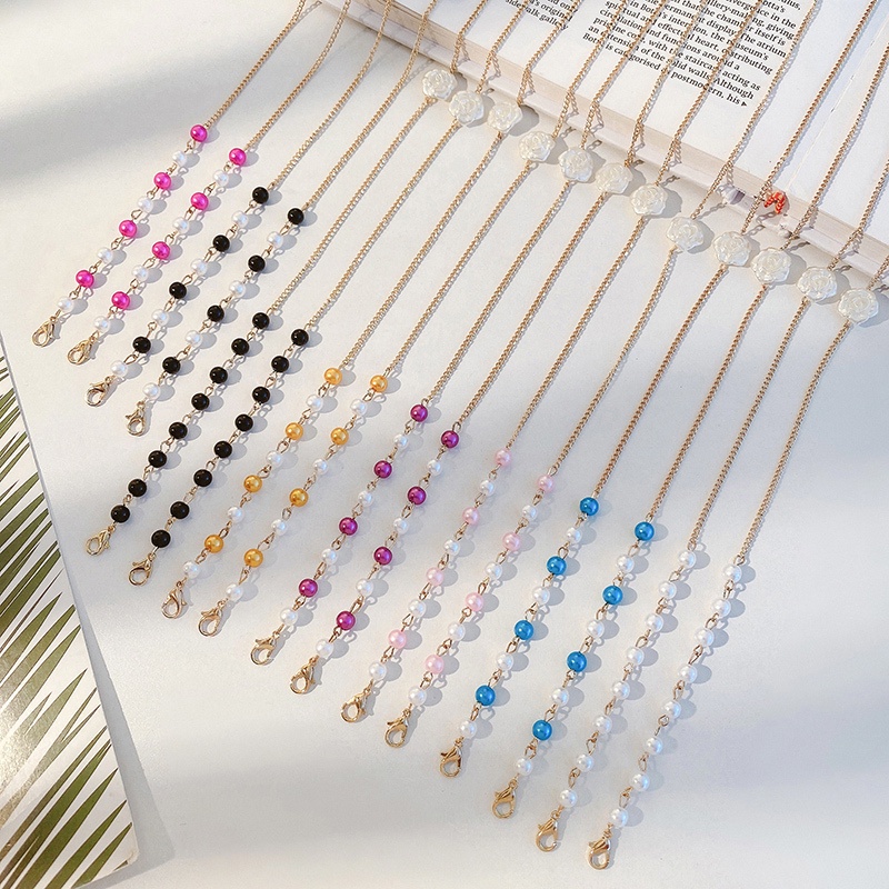 Dây Đeo Khẩu Trang Đính Ngọc Trai Thời Trang Hàn Quốc Cho Nữ