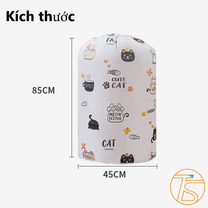 Túi Đựng Lưu Trữ Chăn Bông Quần Áo Bằng PEVA Có Dây Rút 45x84cm Nhiều Mẫu Họa Tiết Đẹp