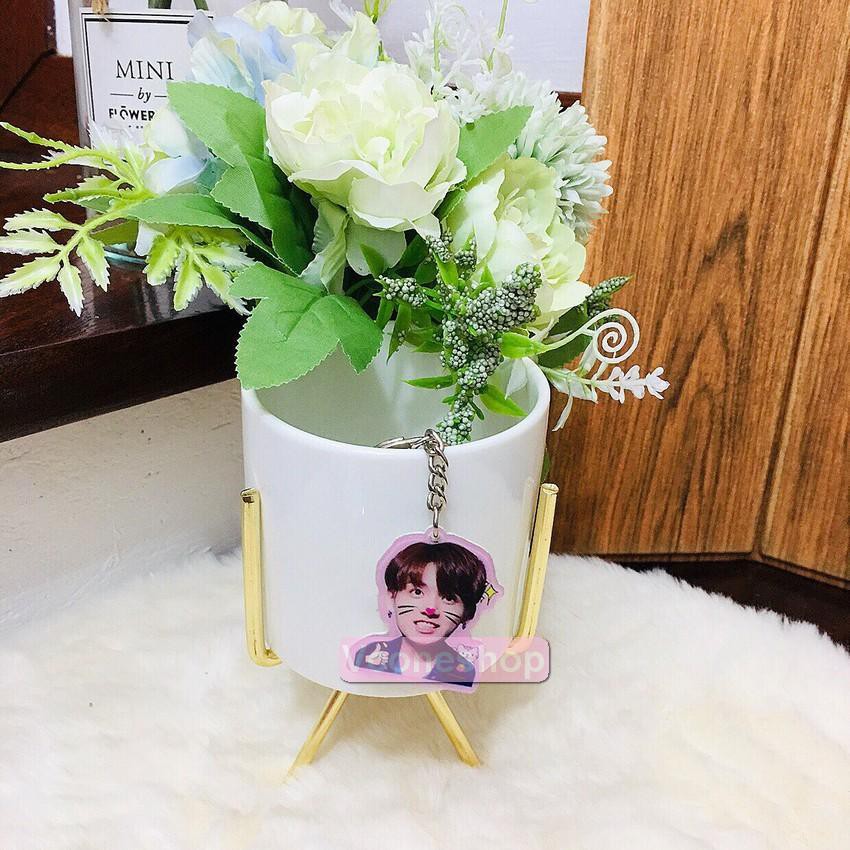Móc khóa BTS V Jungkook Jimin mica đồ treo trang trí quà tặng xinh xắn dễ thương