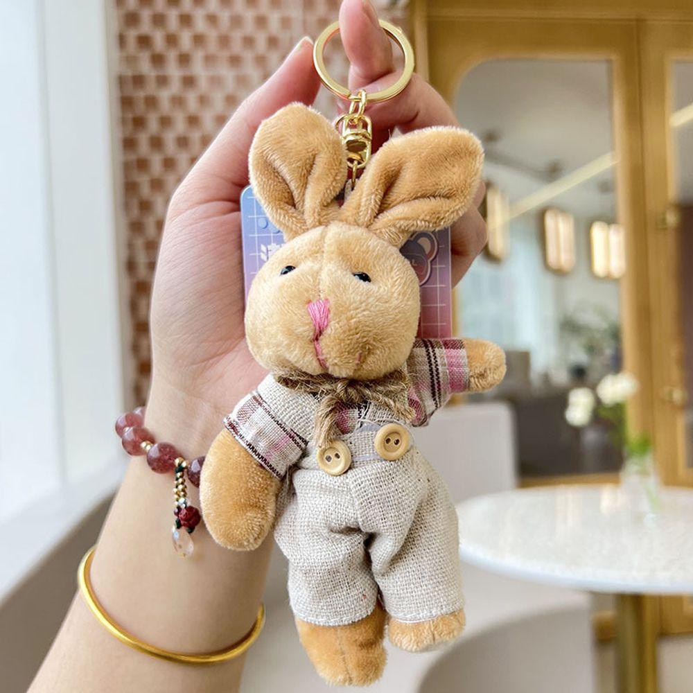 Móc Khóa Thỏ Nhồi Bông Dễ Thương