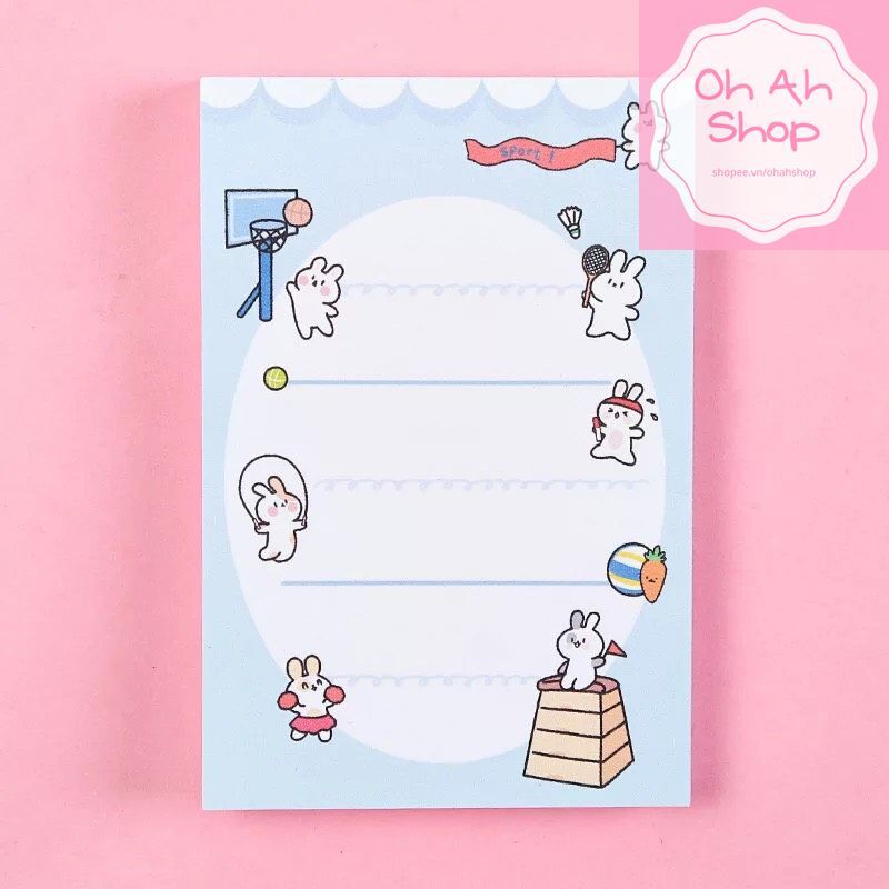 🍓 Giấy nhớ Giấy Note Hoạt Hình Cute Dễ Thương 100 Tờ