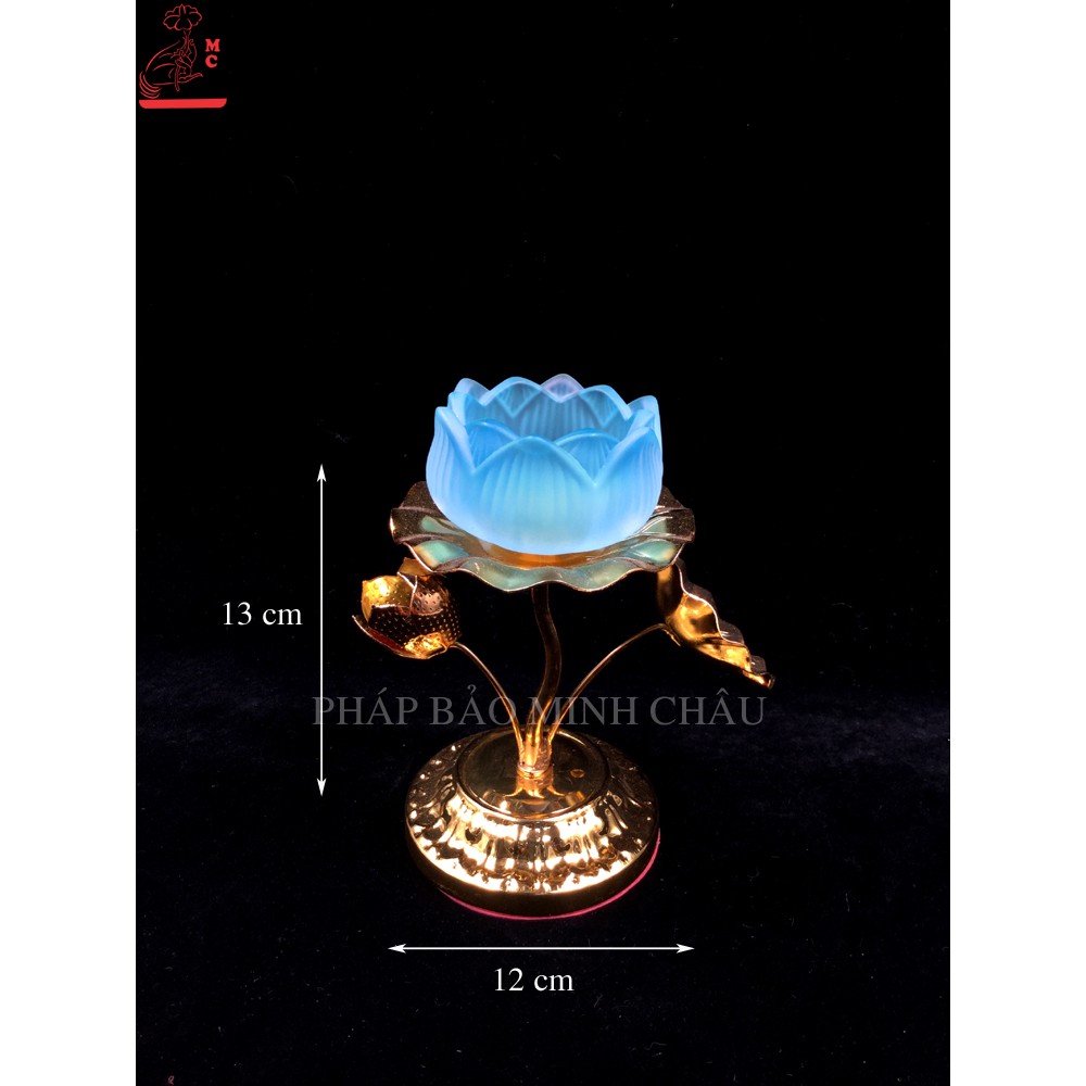 Đế nến sen thủy tinh hợp kim 7&quot;