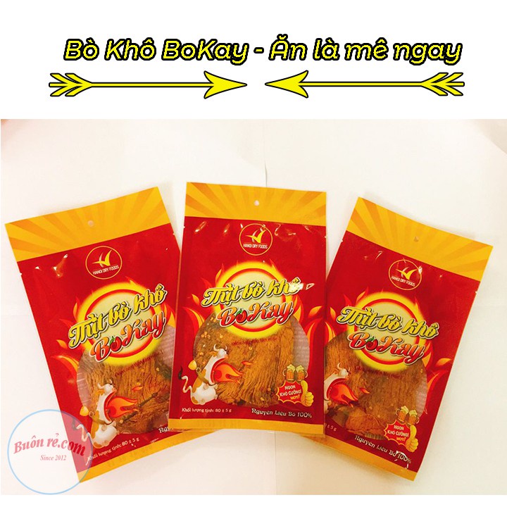 Khô bò BOKAY 200G đậm vị thơm ngon - Thị bò khô sợi BOKAY hảo hạng 01186-01187-01188