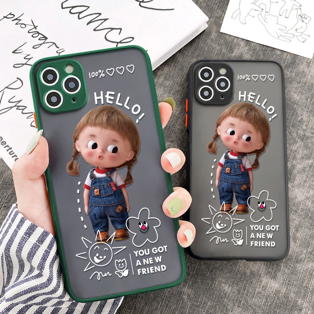 Ốp Lưng Chống Sốc Hình Cô Gái Đáng Yêu Cho Samsung Galaxy A51 A31 A71 A21S A11 A01 A42 A12 5g A02S