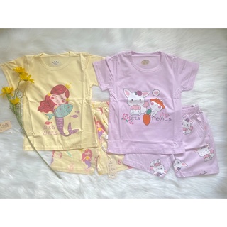Đồ bộ cho bé gái dễ thương chất thun cotton size 16-24kg