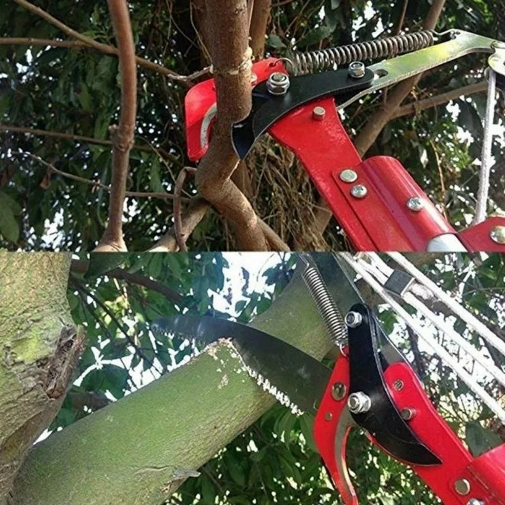 Kéo Cộng Lực Cắt Tỉa Cành Trên Cao Kiểu Dật Dây Dài 5m Kèm Lưỡi Cưa Thép Không Gỉ Cao Cấp Tiện Dụng Chăm Sóc Vườn Cây