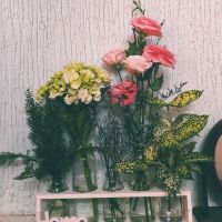 Set 5 bình cắm hoa và khay i hình