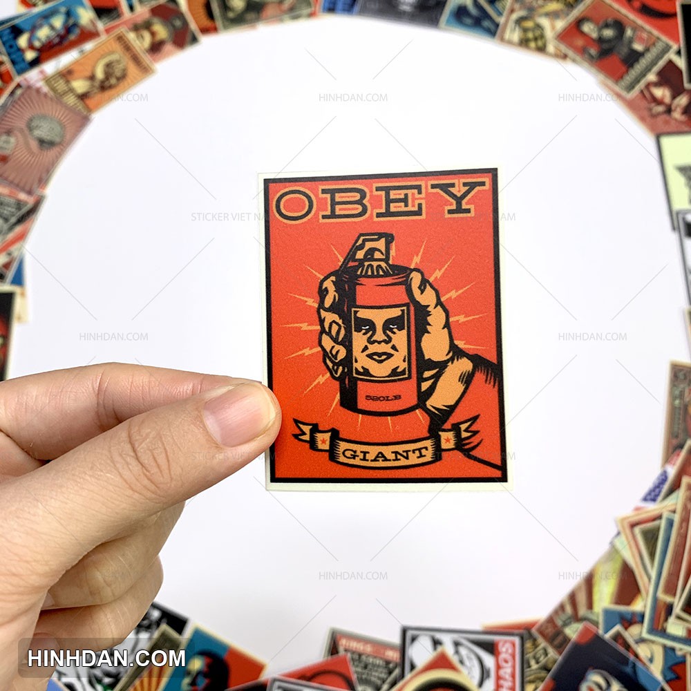 Obey sticker siêu chống nước dán nón bảo hiểm, dán xe, dán laptop, dán đàn guitar...