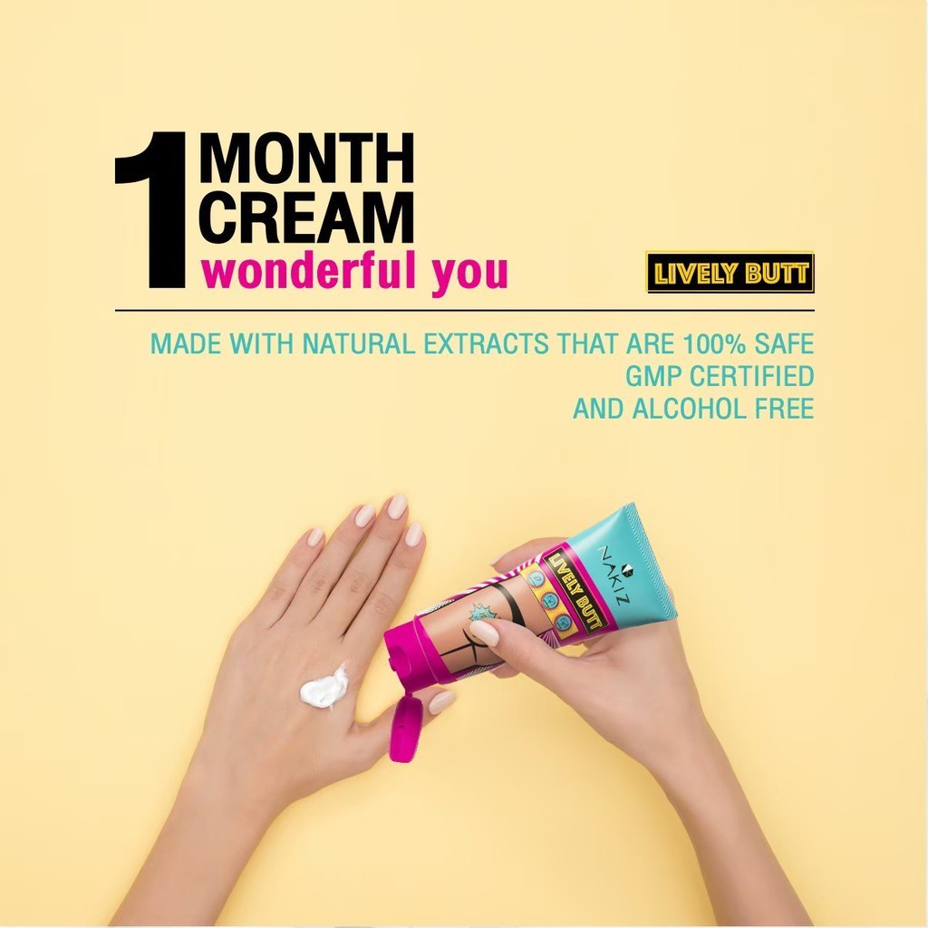 【Từ tp Hồ Chí Minh gửi hàng】NAKIZ LIVELY BUTT 100g Kem loại bỏ sắc tố đen - mông, nách, cổ, khuỷu tay, đùi, đùi trong