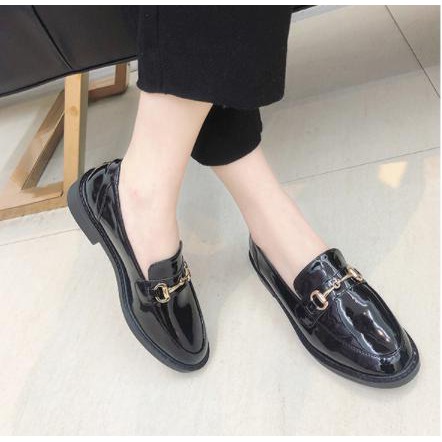 Giày Oxford Nữ Da Bóng Phong Cách Hàn Quốc Vintage Mery Shoes - MBS168