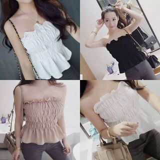 Áo ống nhún ngực chất xô đũi màu trơn