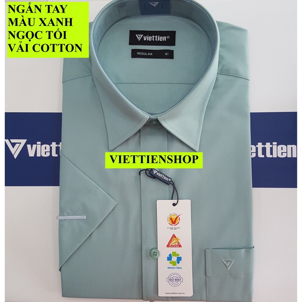 ÁO SƠ MI VIỆT TIẾN NGẮN TAY MÀU TRƠN
