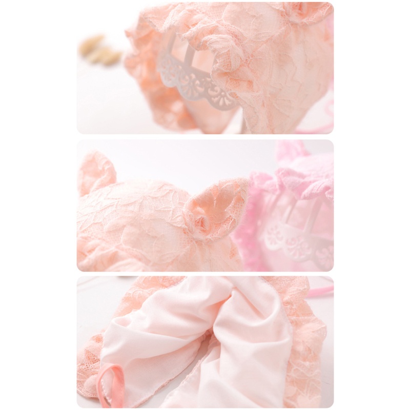 Mũ Beanie Chống Nắng Phối Ren Công Chúa Dễ Thương Làm Phụ Kiện Chụp Ảnh Cho Bé Sơ Sinh