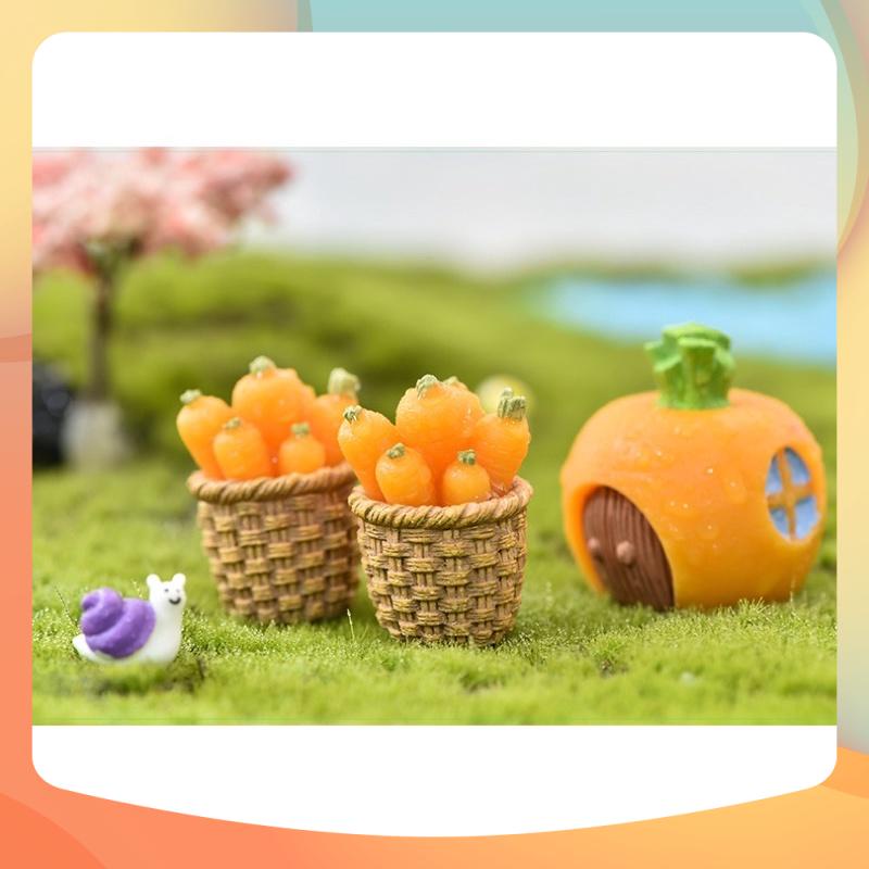 Giỏ Cà Rốt phụ kiện trang tí tiểu cảnh sen đá Terrarium