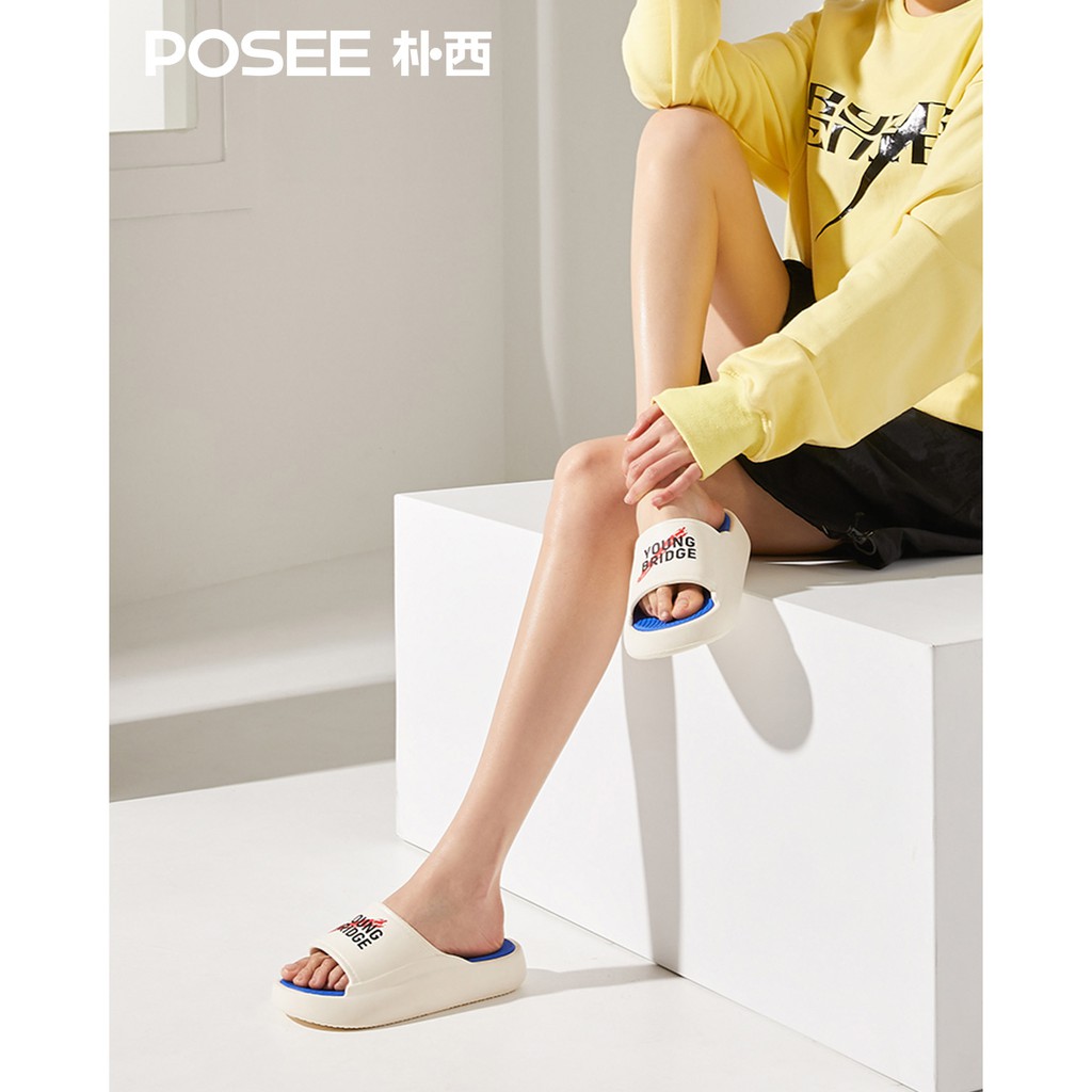 Dép Quai Ngang Posee In Họa Tiết Phong Cách Đơn Giản Thường Ngày Cho Nam NữPS5706